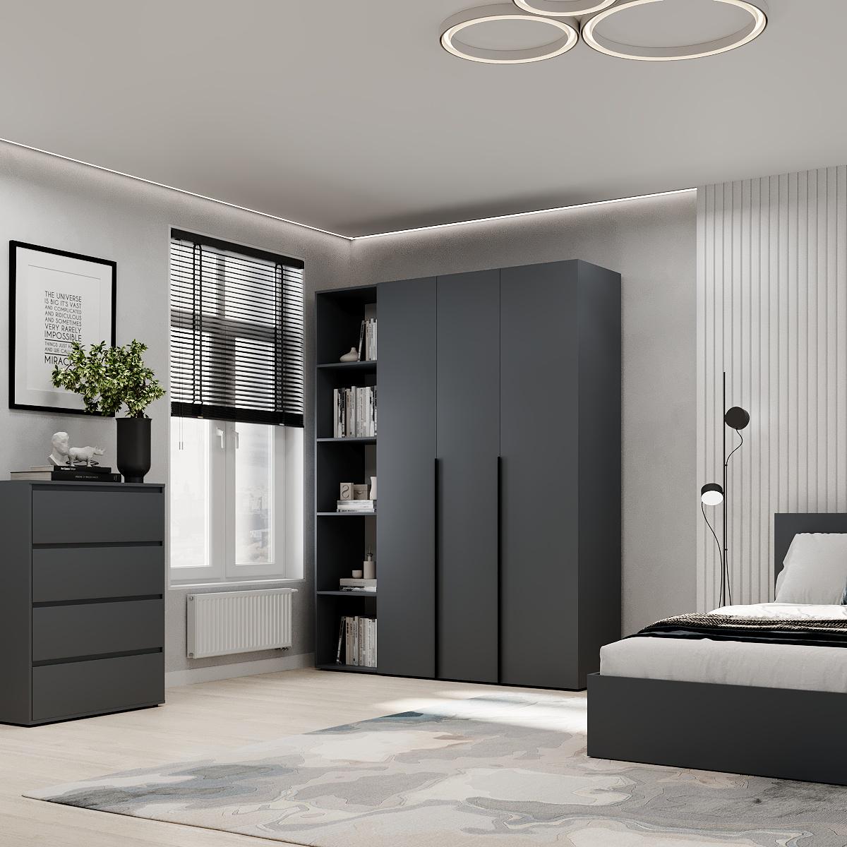 Шкаф распашной комбинированный ART IN HEAD №16 Light 1600x500x2200 мм Графит серый (GALTK0167000000) - фото 3