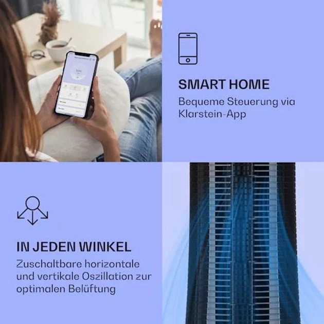 Охолодувач-вентилятор KLARSTEIN Skyscraper Ice Smart 4в1 (10040208) - фото 4 Охолодувач-вентилятор KLARSTEIN Skyscraper Ice Smart 4в1 (10040208) - фото 4