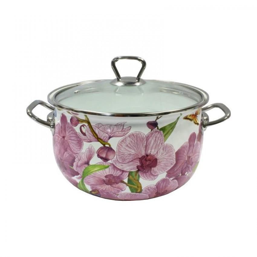 Кастрюля эмалированная Interos 15116-5,1 Орхидея 5,1 л 22 см (1222677070)