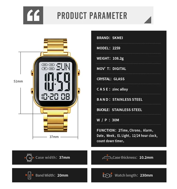 Годинник наручний Skmei 2259 Silver/White (18479) - фото 6