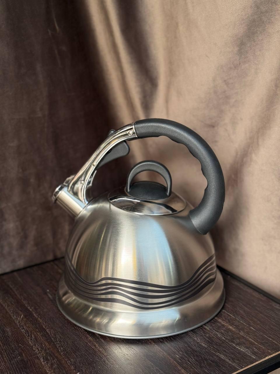 Чайник со свистком A-Plus WK-1384 из нержавеющей стали 3,2 литра изменяет цвет рисунка Стальной (WK-1384)
