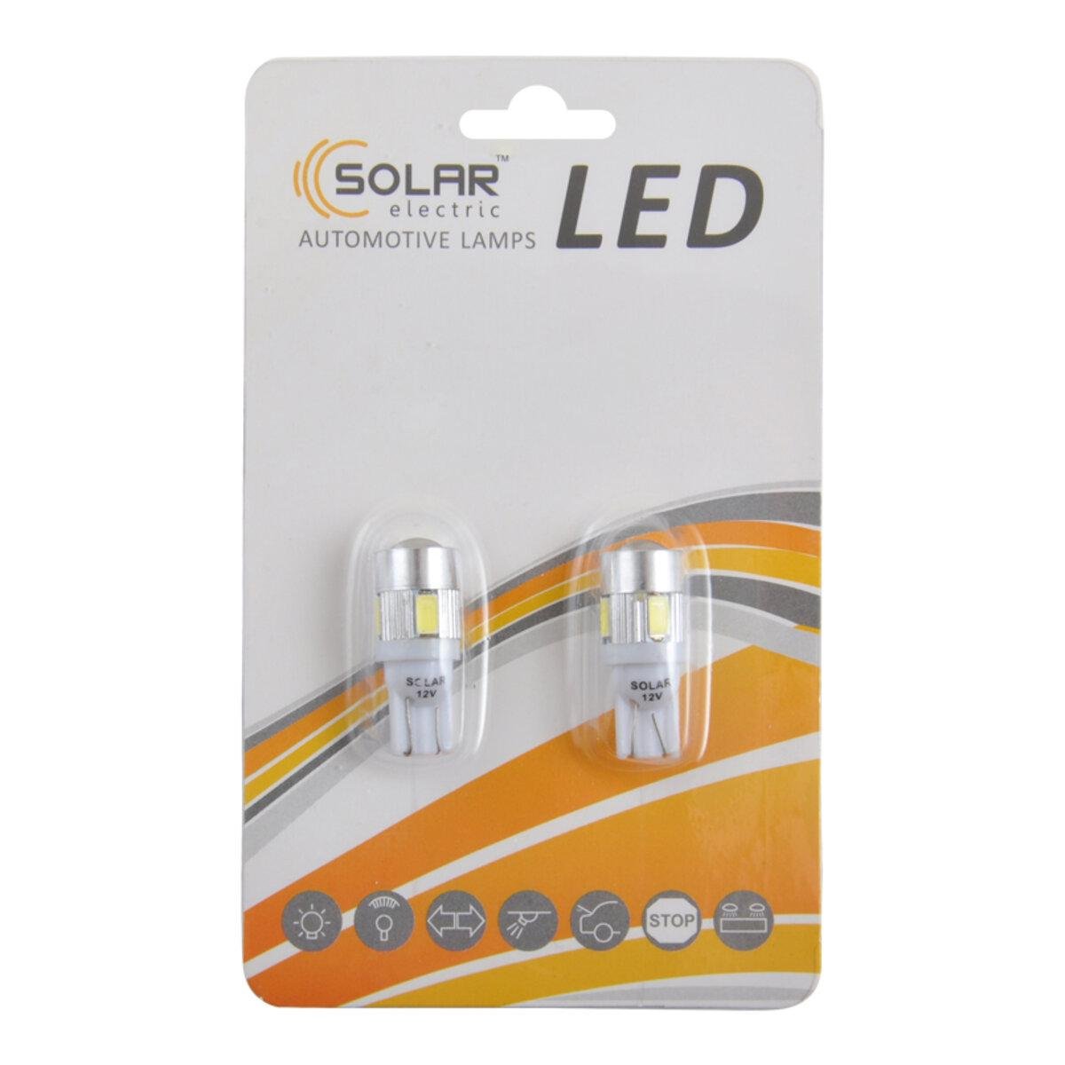 Автомобільна лампа LED Solar 12V T10 W2,1x9,5d 6SMD 5630 with lens 2 шт. White (1734) Автомобільна лампа LED Solar 12V T10 W2,1x9,5d 6SMD 5630 with lens 2 шт. White (1734)