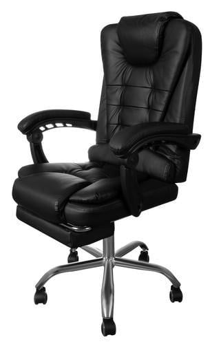 Крісло офісне з підставкою для ніг з екошкіри Malatec 16224 Чорний
