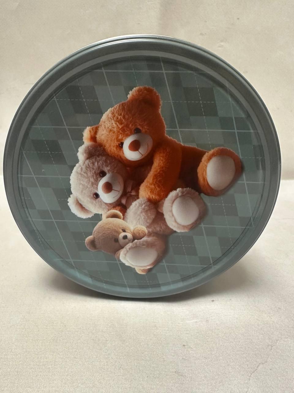 Печиво вершкове Jacobsens Bakery Cute Teddies металева банка сіро- блакитна 150 г