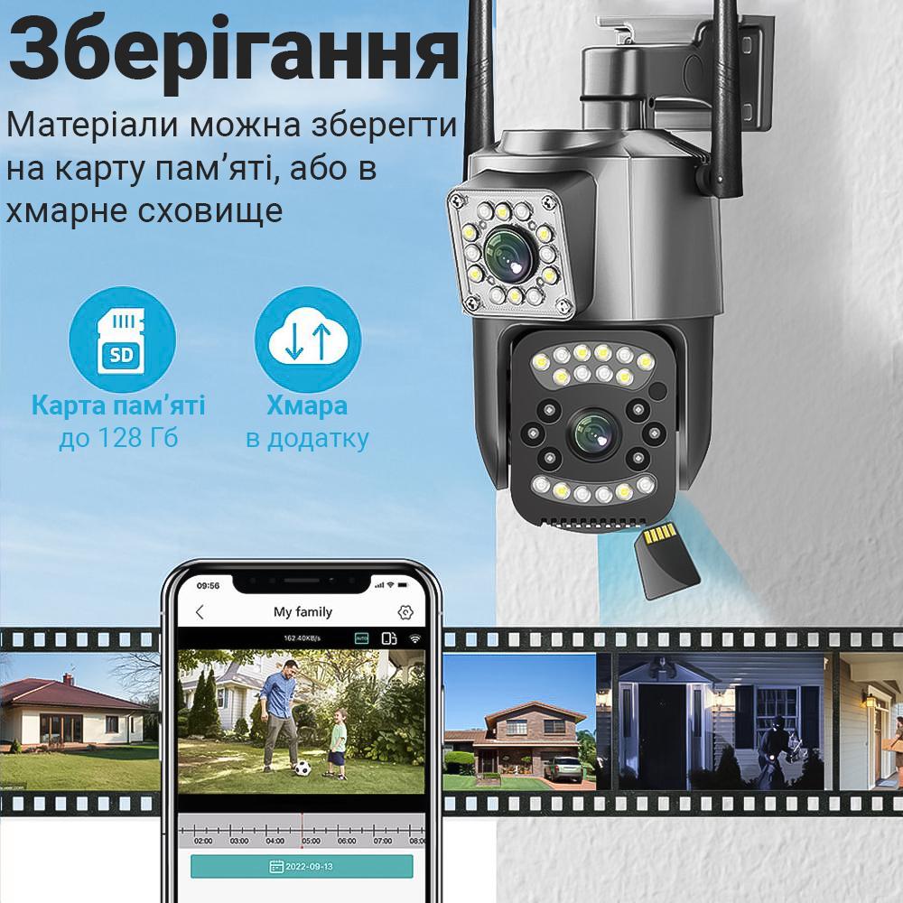 Камера видеонаблюдения WiFi uSafe OC-05DL-PTZ уличная с 2 объективами 4 Мп/1080P двойная поворотная - фото 13 Камера видеонаблюдения WiFi uSafe OC-05DL-PTZ уличная с 2 объективами 4 Мп/1080P двойная поворотная - фото 13