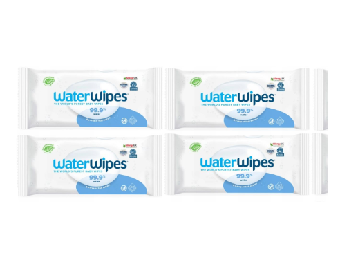 Вологі серветки біорозкладні для немовлят Waterwipes 99% води 4 шт.