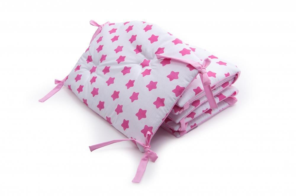 Бампер защитный для детской кроватки Twins Premium Звездочка 60х40 см 6 частей Розовый