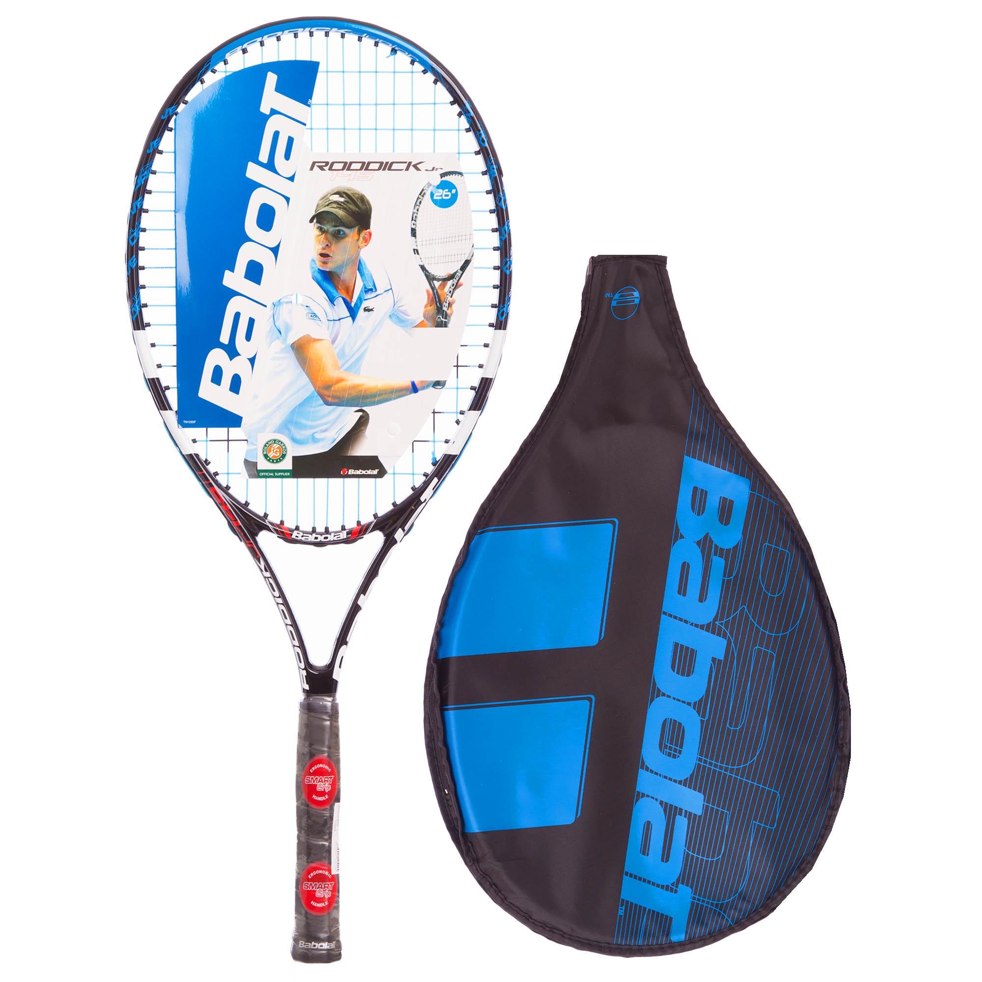 Ракетка для великого тенісу Babolat 140105-146 Roddick Junior 145 юніорська Чорний/Блакитний (NA002896)