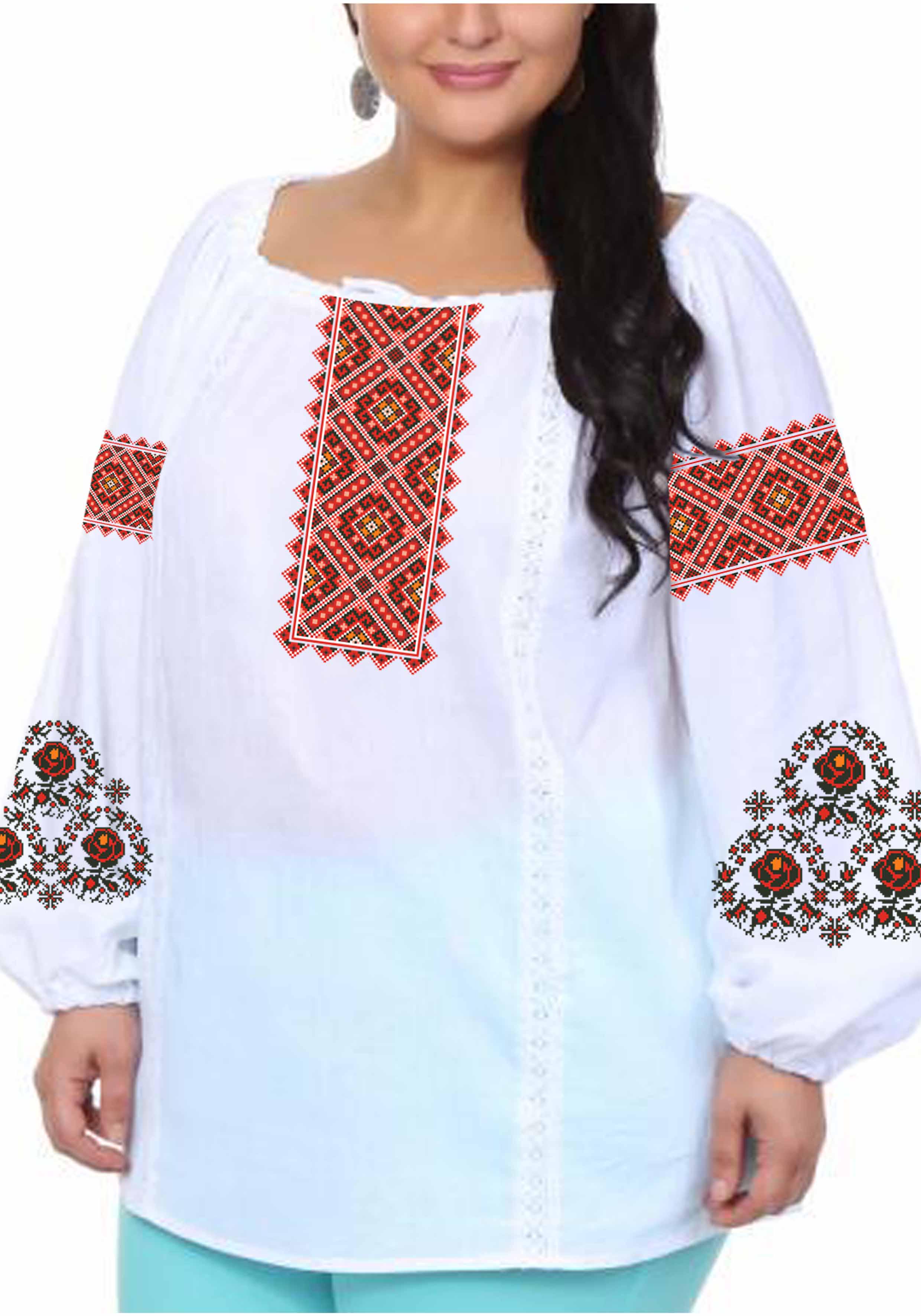 Заготовка для вышивки нитями или бисером рубашка СЖ-427 домотканое полотно