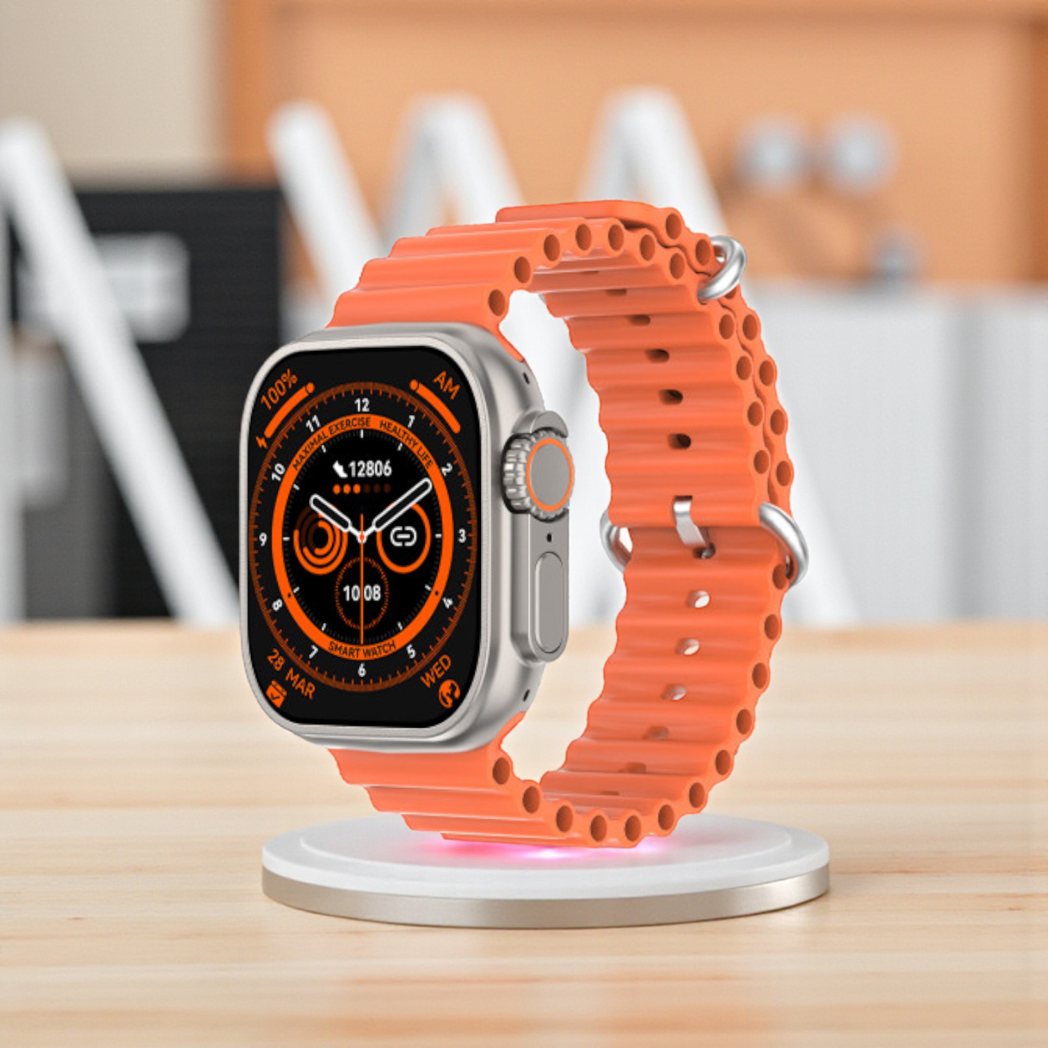 Смарт-часы наручные сенсорные SmartX8 Ultra спортивные с шагомером и GPS Оранжевый (SWS8UO) - фото 9