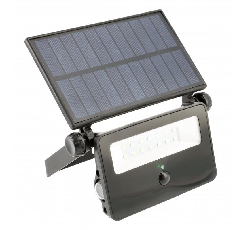 Прожектор светодиодный GTV LUMOS датчик движения солнечная панель 10W 850 Lm 6400K IP65 (27803442)