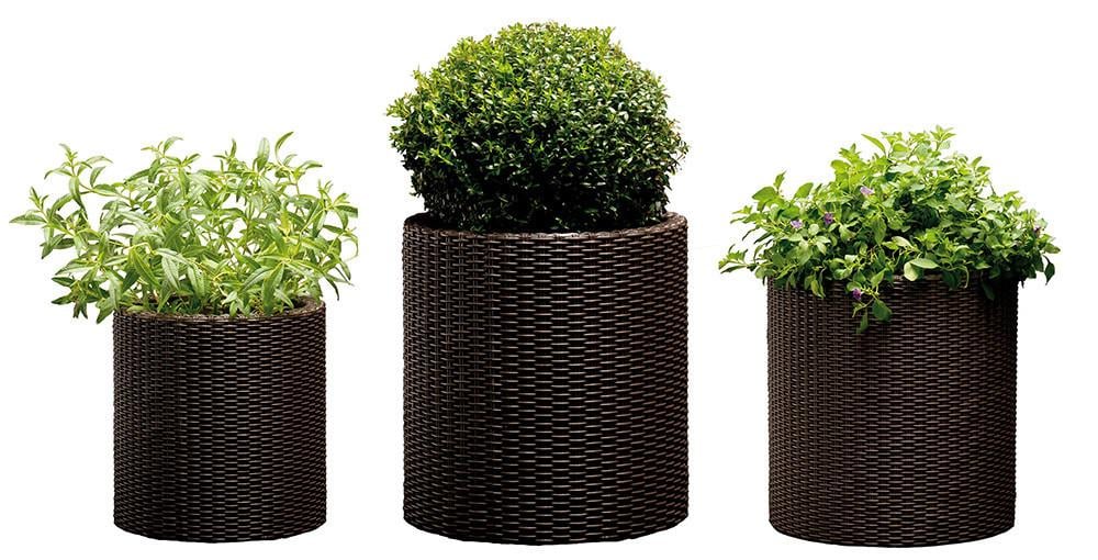 Горщик для квітів Keter Cylinder Planter Large 39 л Коричневий (7290103664206) - фото 3