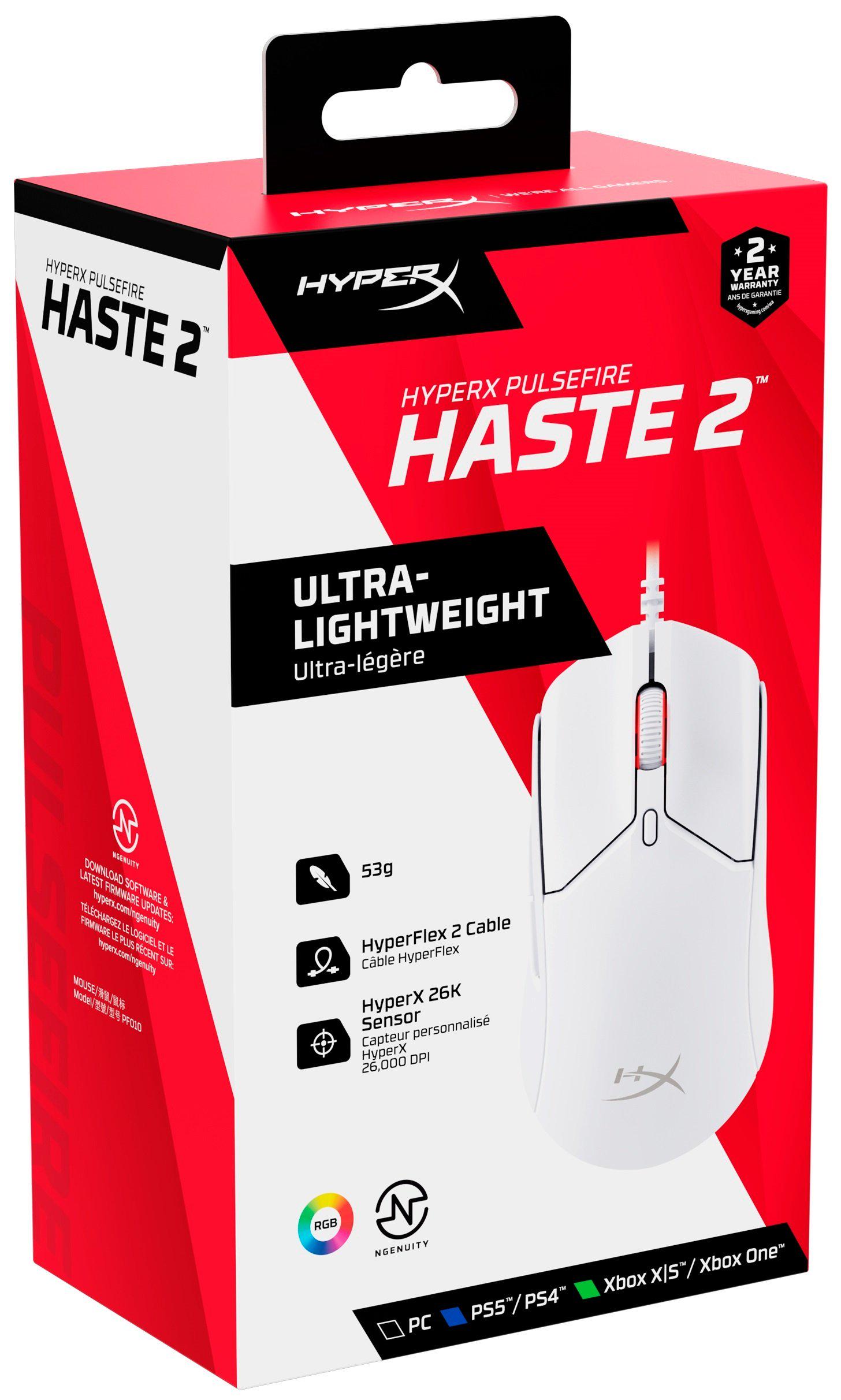 Мишка геймерська провідна HyperX Pulsefire Haste 2 RGB-підсвічування 26000 dpi кабель 1,8 м Білий (627020) - фото 8