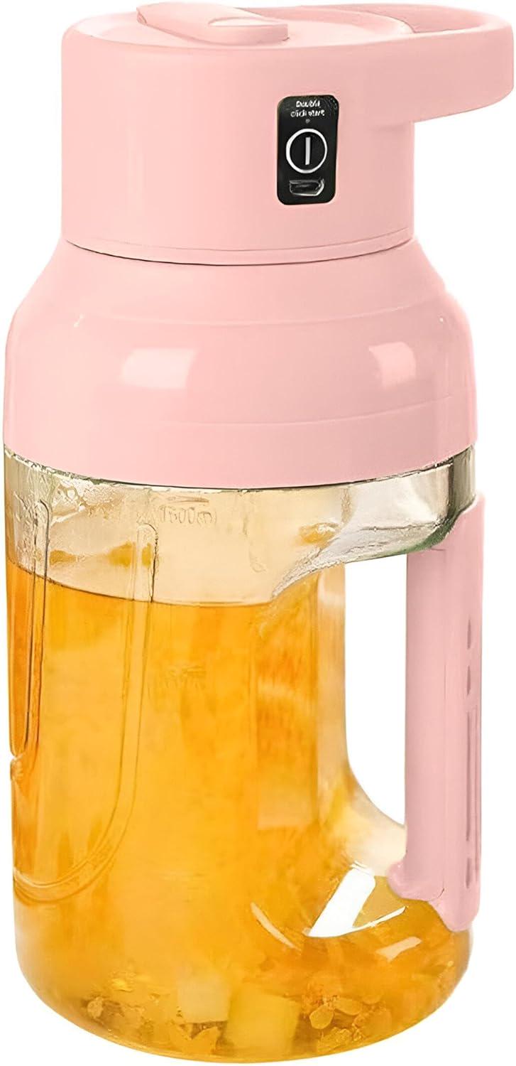 Блендер портативний DDT 01 з ручкою 80 Вт 1500 мл Рожевий (MLD_V358a)