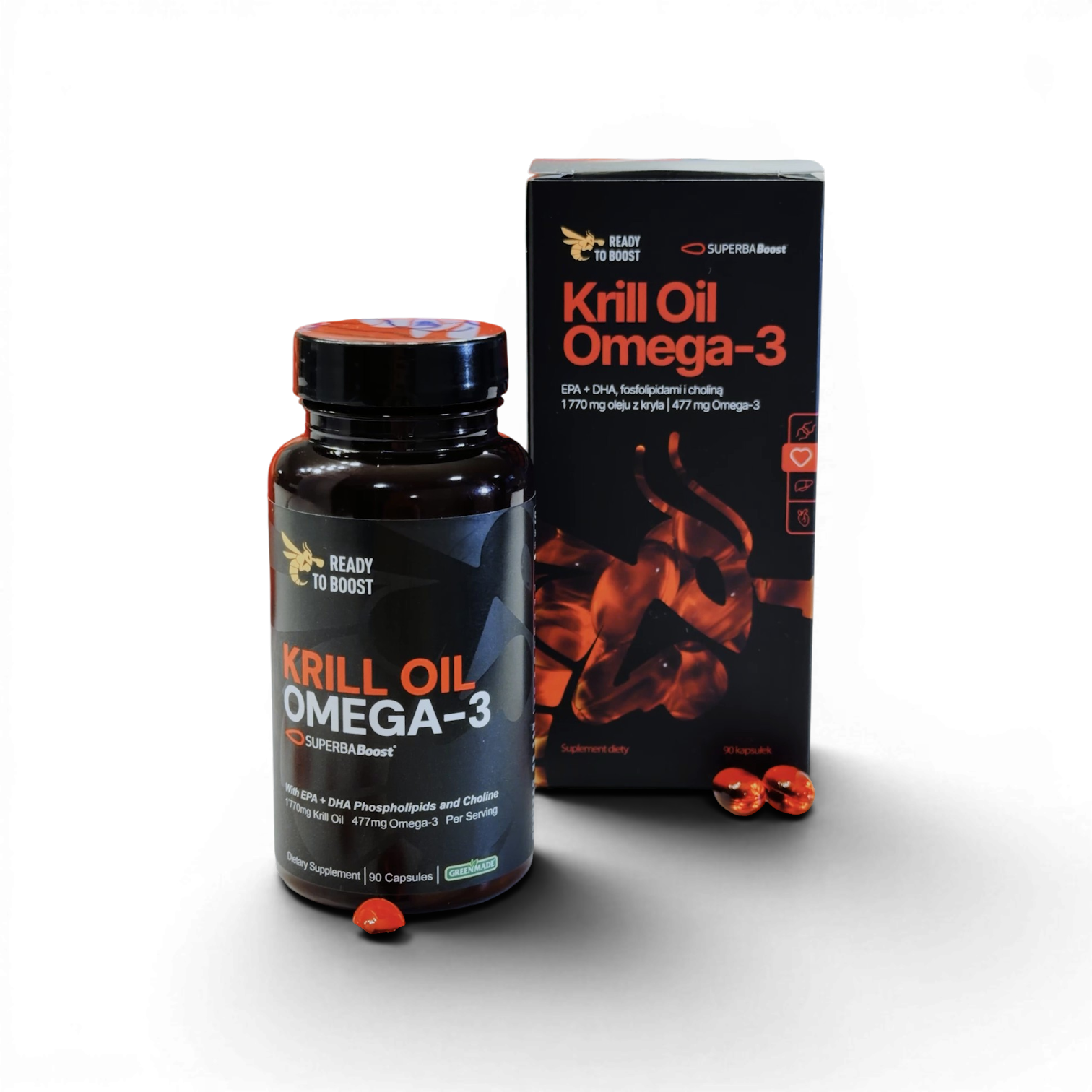 Масло криля Krill oil омега-3 superba 90 капсул 1770 мг Ready to Boost