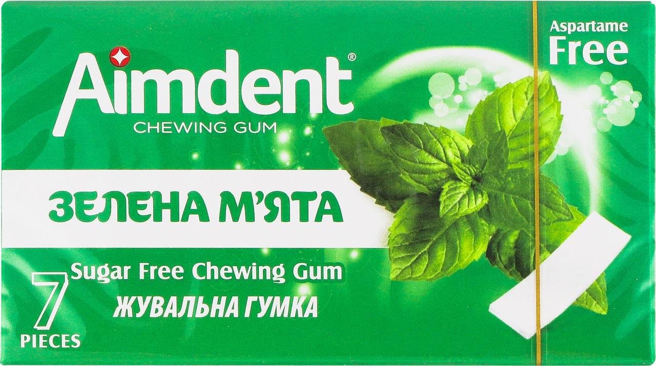 Жувальна гумка без цукру М'ята Aimdent М'ята блок 24 шт.