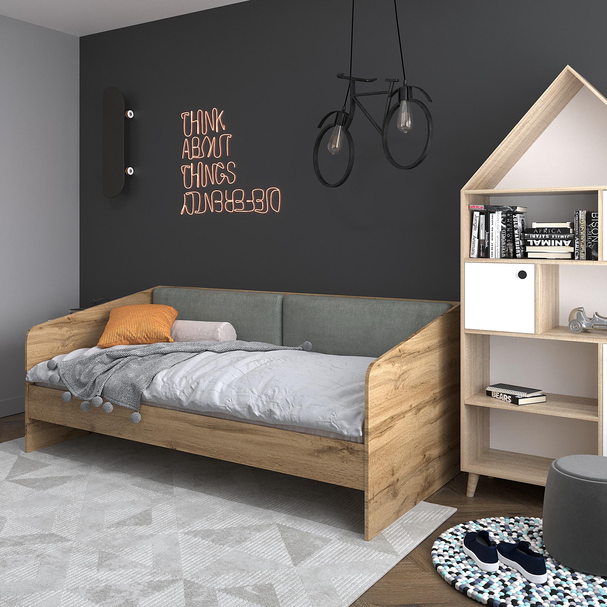 Кровать КР-детская лайт односпальная 800х2040х850 мм Дуб тахо (14046504)