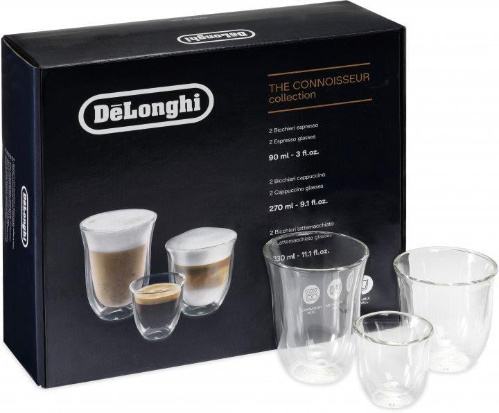 Набір склянок DeLonghi DLSC302 MIX 90/270/330 мл 6 шт. - фото 1 Набір склянок DeLonghi DLSC302 MIX 90/270/330 мл 6 шт. - фото 1