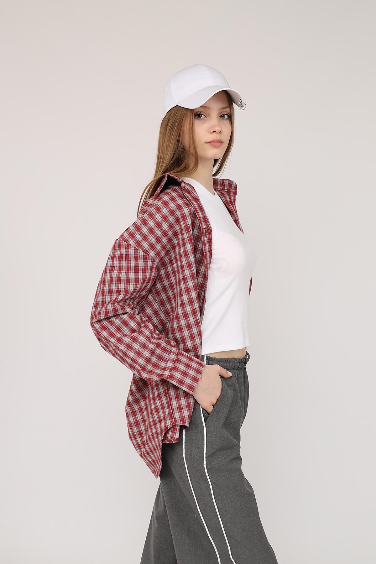 Сорочка з довгим рукавом ЦБ-00271031 жіноча р. 50 Червоний (SKT001047780) - фото 4 Сорочка з довгим рукавом ЦБ-00271031 жіноча р. 50 Червоний (SKT001047780) - фото 4