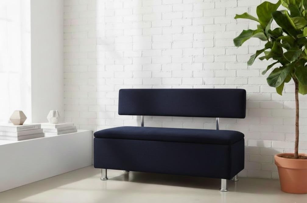 Диван у зону очікування Сompakt велюр 120 см Синій (В120сн)