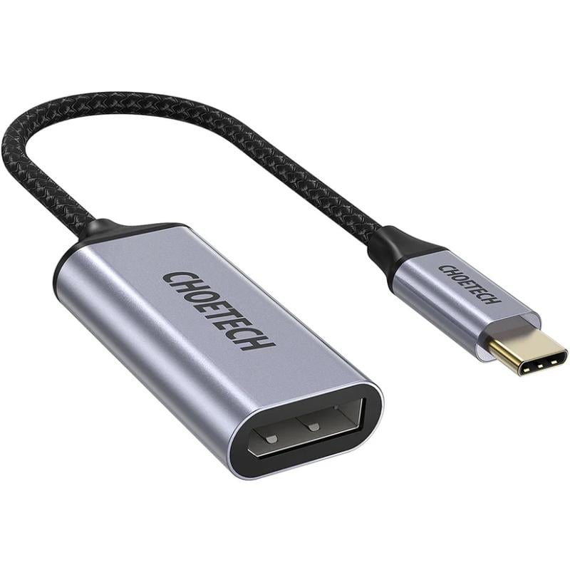 Перехідник USB 3.1 Type-C --> Displayport F 4K 60Hz cірий Choetech - фото 1 Перехідник USB 3.1 Type-C --> Displayport F 4K 60Hz cірий Choetech - фото 1