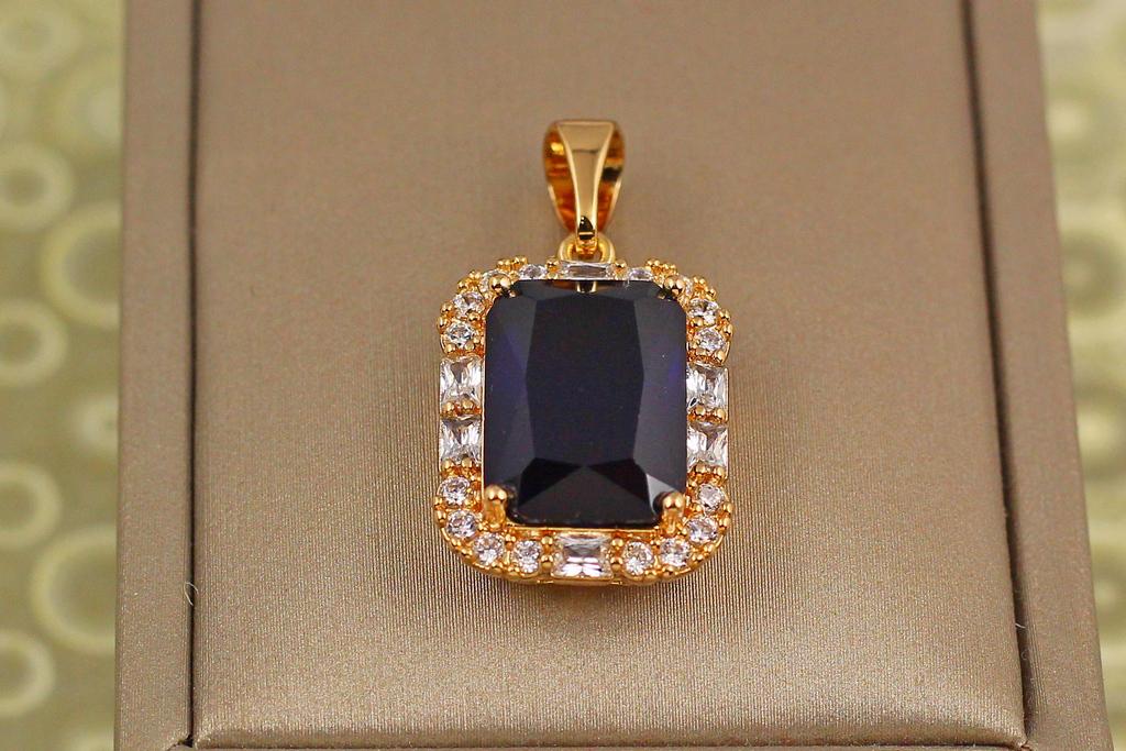 Кулон Xuping Jewelry прямоугольник с синим камнем Золотистый (31559220)