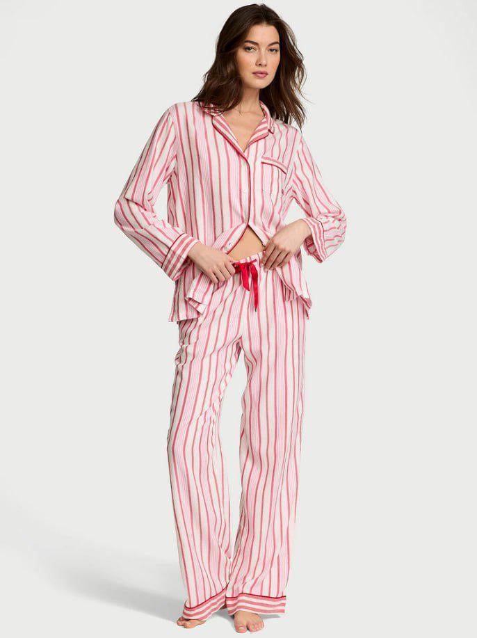Піжама фланель сорочка/штани Victoria's Secret Flannel Long Pajama Set смужка Regular XS Рожевий (26811508D) Піжама фланель сорочка/штани Victoria's Secret Flannel Long Pajama Set смужка Regular XS Рожевий (26811508D)