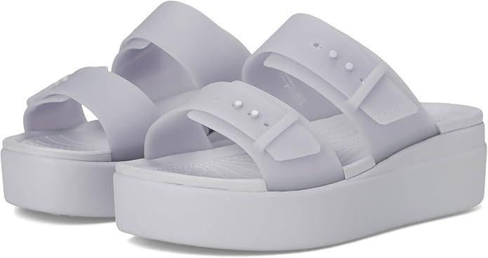 Шлепанцы женские Crocs Brooklyn Buckle Buckle Frosted Low Wedge Sandal р. 41-42 W10 Purple Moon (210980-5BR)