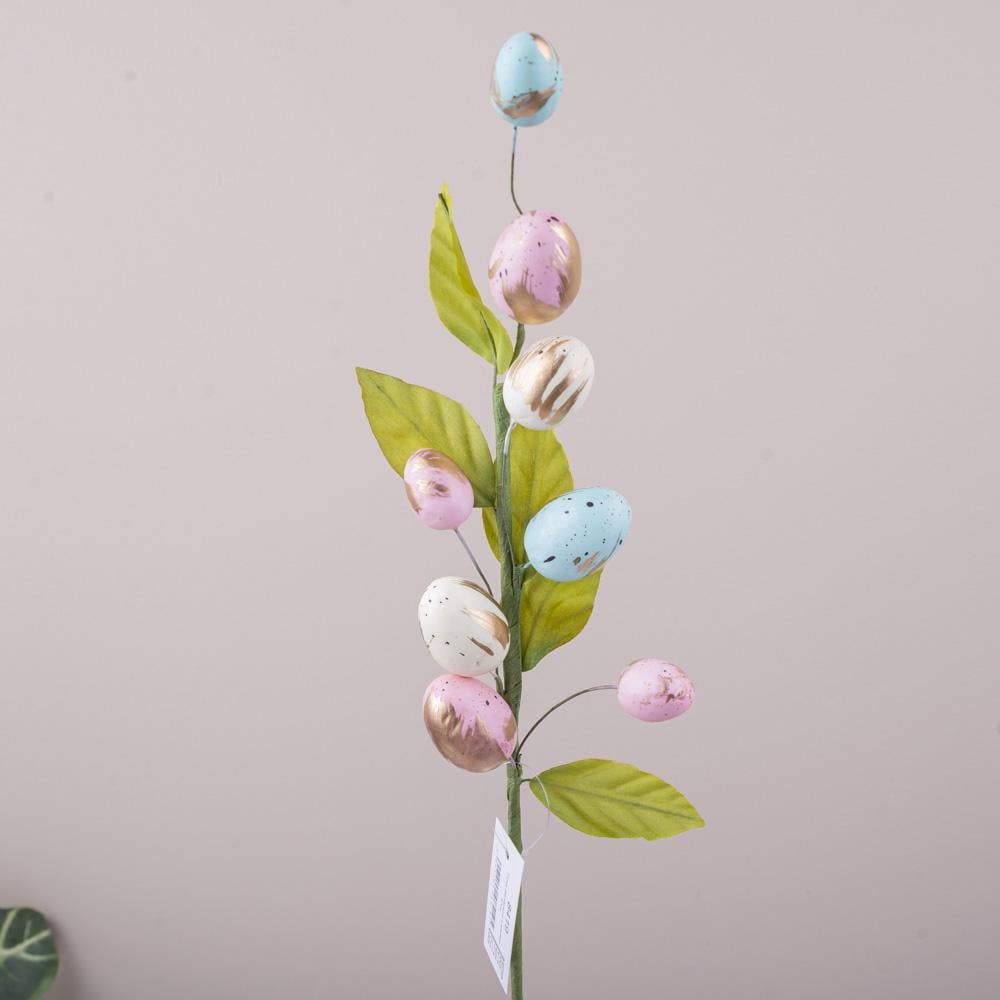 Гілка з яйцями та листочками 47 см (8419)