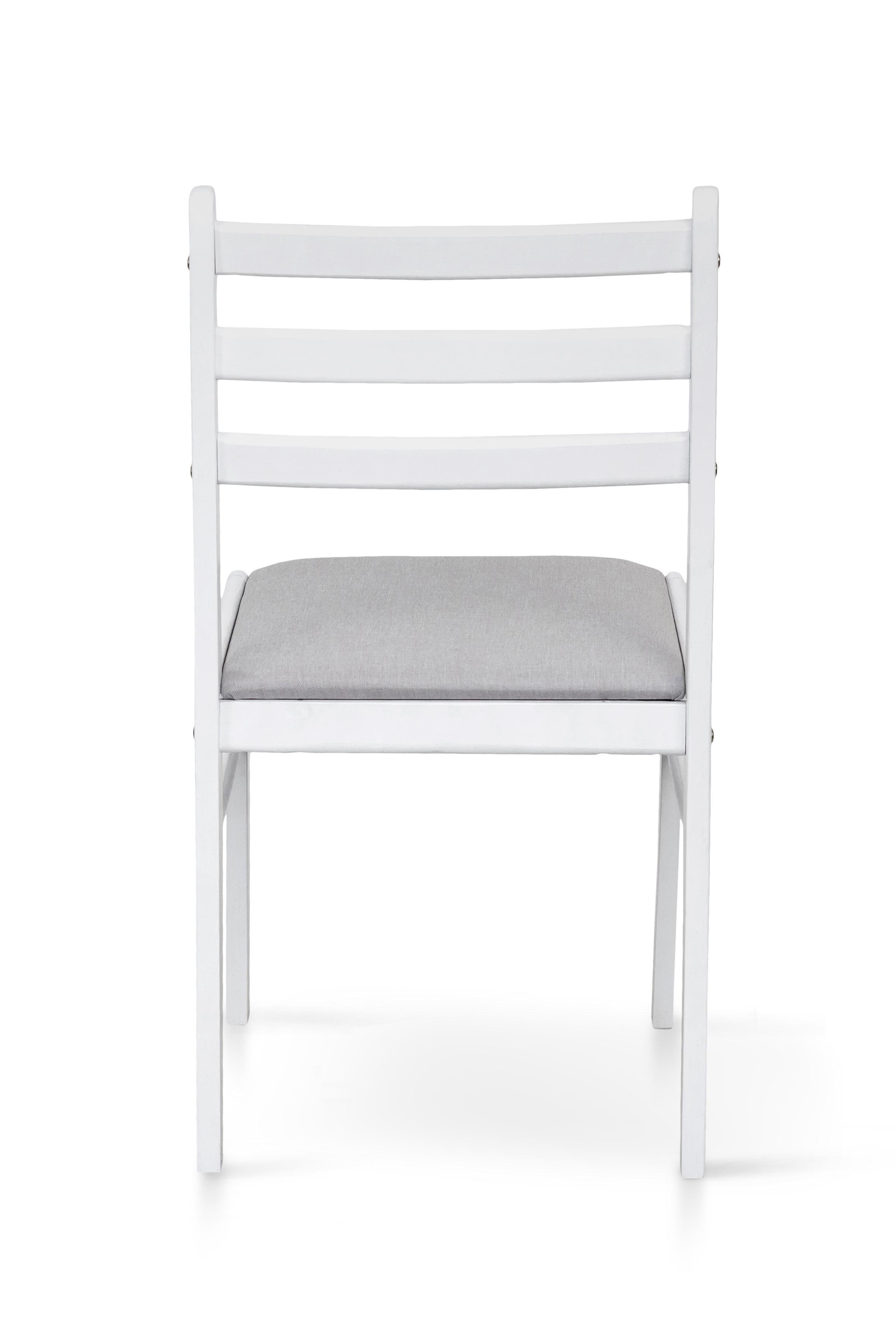 Комплект обеденный Микс Мебель Джерси стол/4 стулья из МДФ/дерево/ткань Белый/Белый/Серый (А0056110) - фото 11