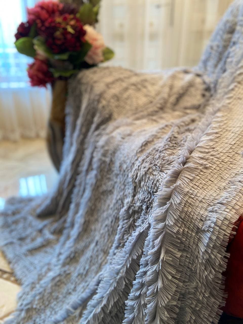 Плед Koloco Травка 160X210см Сірий - фото 4 Плед Koloco Травка 160X210см Сірий - фото 4