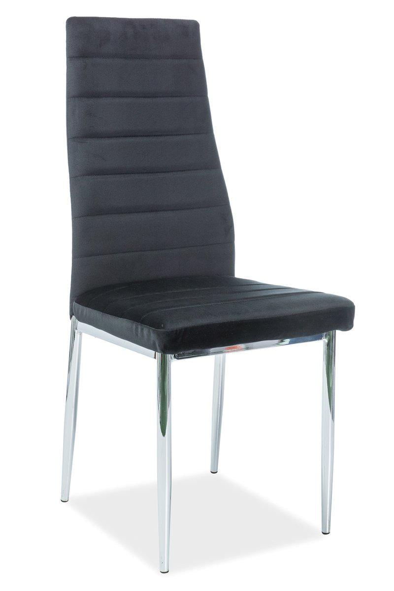 Стул кухонный Signal H-261 960х400х380 мм (мягкий для кухни/гостиной/офиса) Металл/Ткань бархат цвет Хром/Черный (H261VCHC)