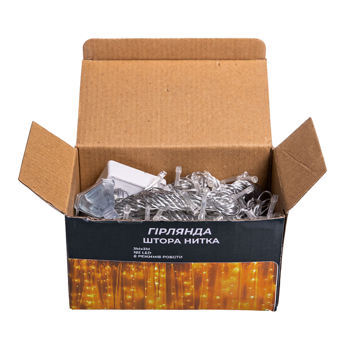 Гирлянда-штора новогодняя сетевая 3х3 м 192LED Белый/Желтый (ZWM33192LEDY) - фото 9 Гирлянда-штора новогодняя сетевая 3х3 м 192LED Белый/Желтый (ZWM33192LEDY) - фото 9