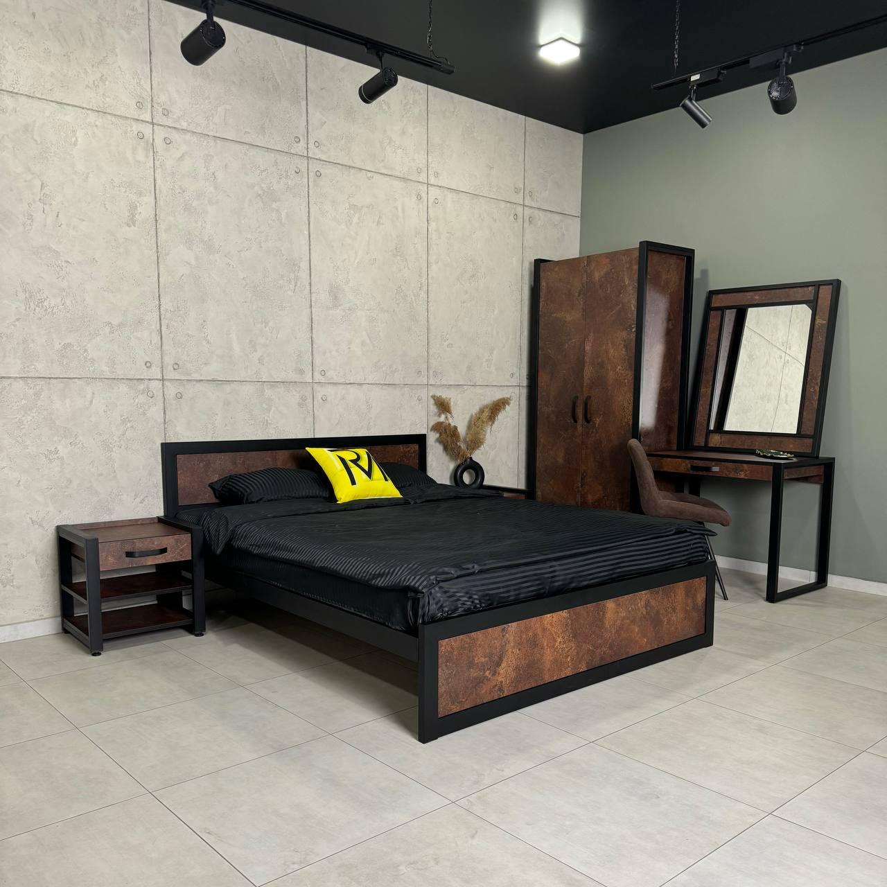 Комплект меблів Loft спальня готовий УТП026777 трендовий для нової квартири в спальню К5