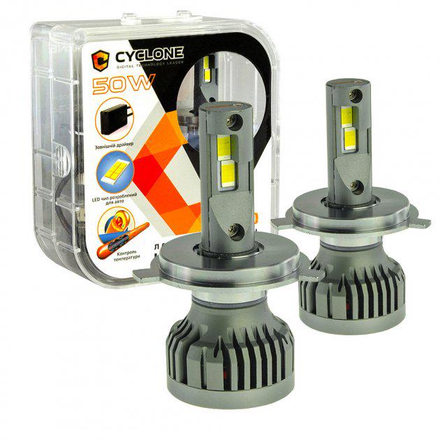 Автомобільна лампа світлодіодна CYCLONE LED H4 H/L 5500K type 34 2 шт.
