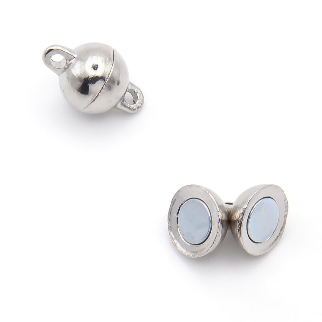 Замок магнитный Шар 8 мм 1 шт. Платиновый (ЗМ0008ш51)