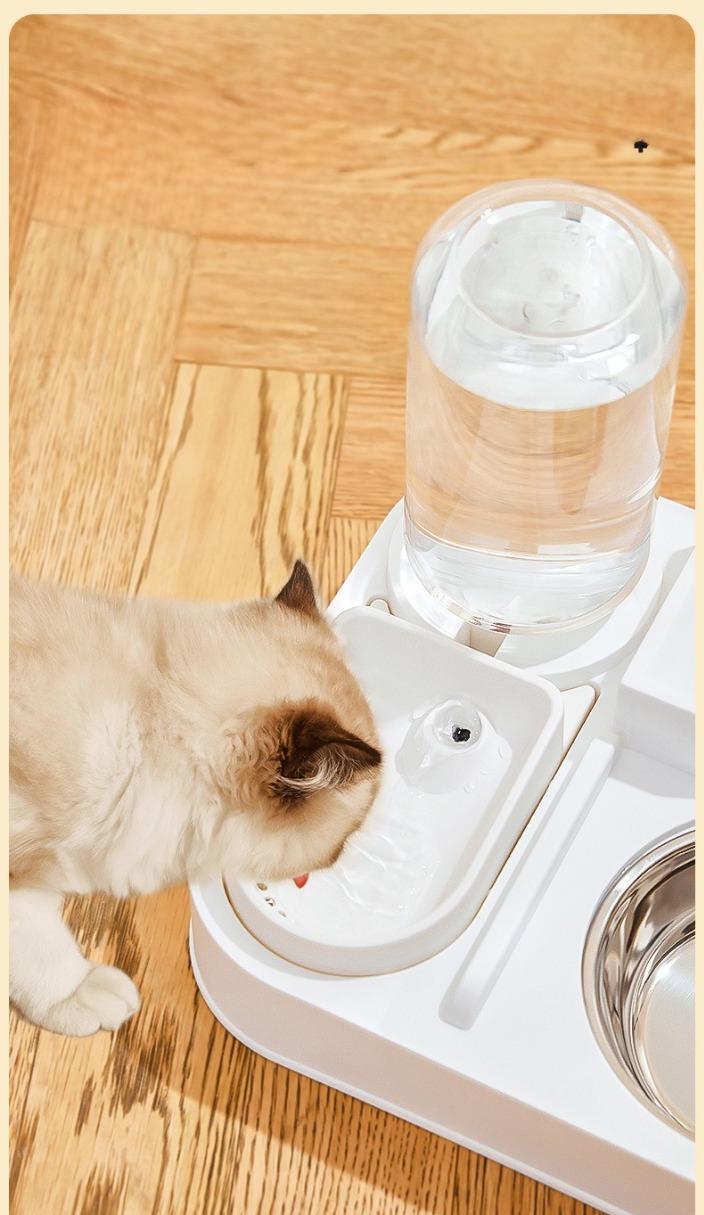 Поилка-кормушка для кошек и собак с фонтаном автоматическая - фото 2