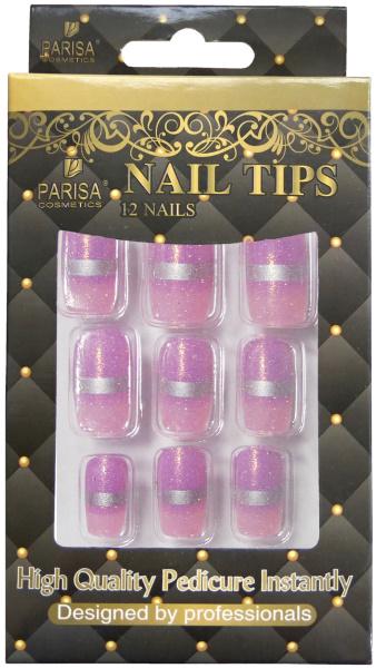 Ногти накладные Parisa с рисунком в упаковке 12 шт. (FF-055)