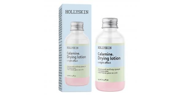 Локальний засіб Hollyskin Calamin Drying Lotion від прищів і почервонінь з миттєвою дією за 1 ніч 15 мл (4820200411064)