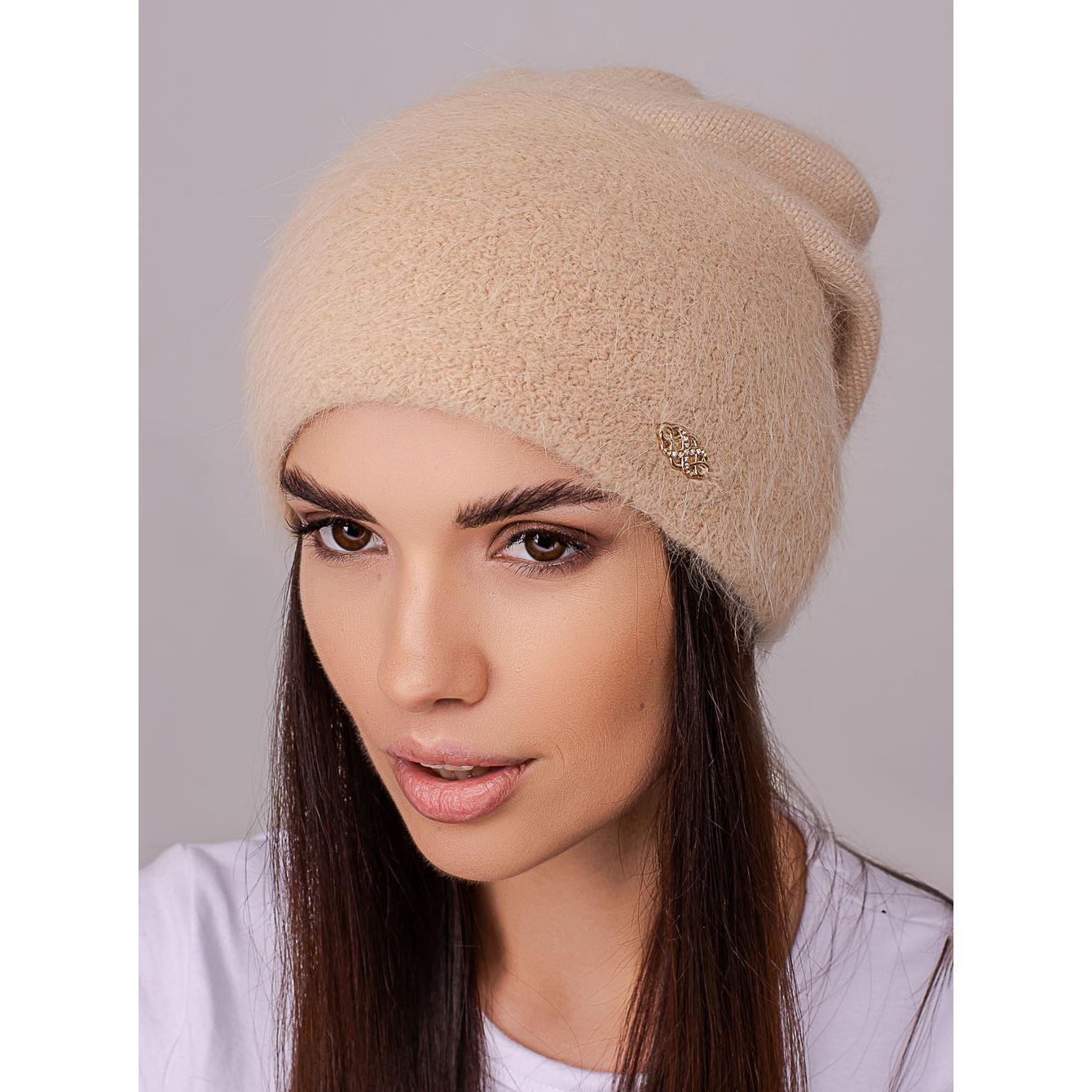 Шапка женская Leks АФИНА ангорная двойная с отворотом сзади сцепленная one size Бежевый (251366) - фото 1 Шапка женская Leks АФИНА ангорная двойная с отворотом сзади сцепленная one size Бежевый (251366) - фото 1