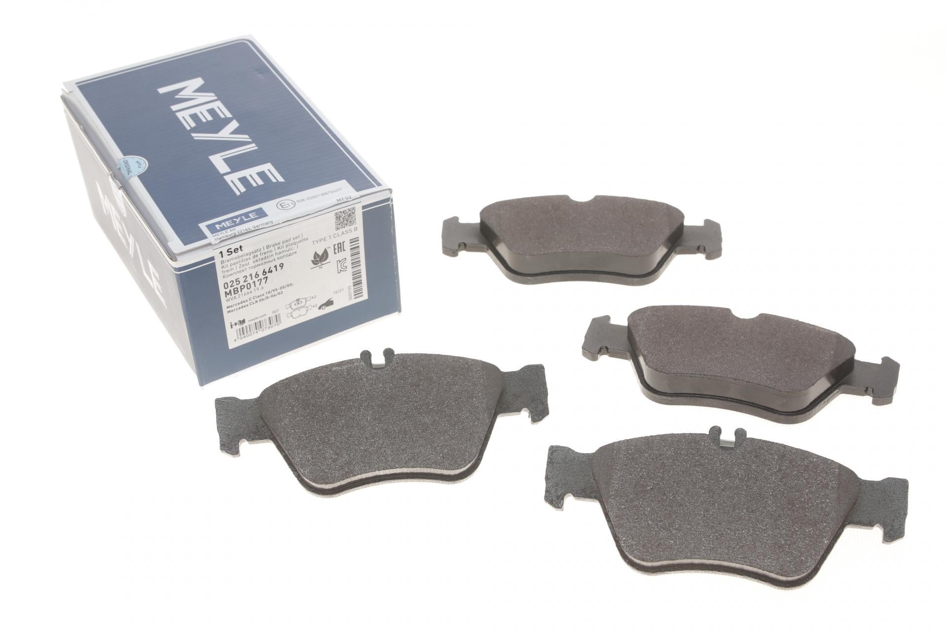 Колодки тормозные передние Meyle для MB E-class W210 95-02 ATE (025 216 6419)