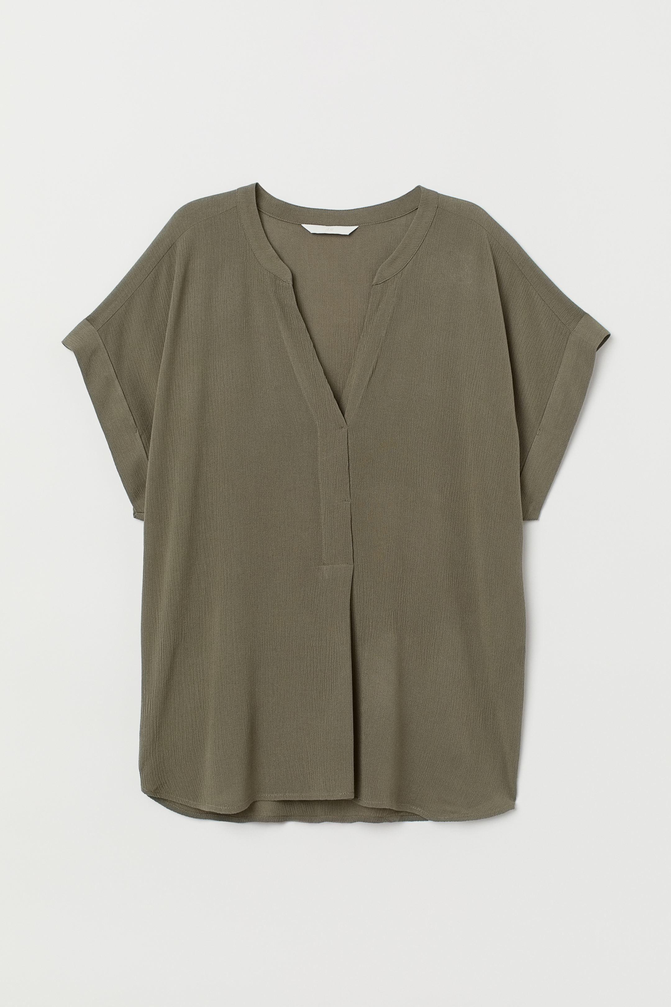 Блуза H&M р. 34 Хаки (7077430)