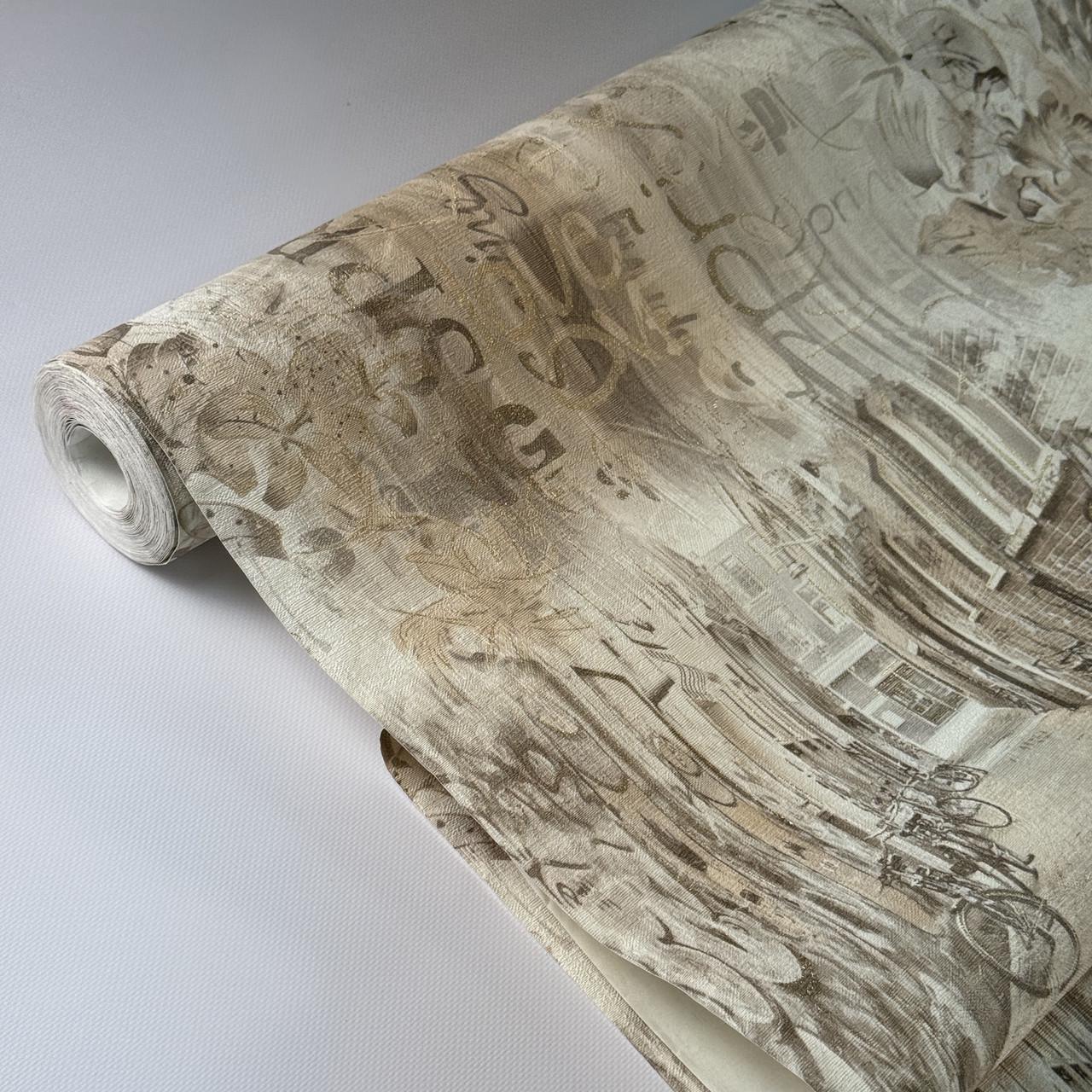 Обои виниловые с рисунком Славянские обои флизелиновые 1,06х10 м Бежевый (504-01)