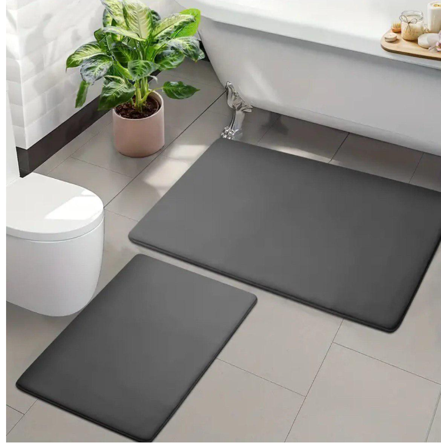 Набор ковриков в ванную и туалет Smooth Premium Memory Foam 2в1 80х50/60х40 см Графитовый (NKPSmooth0003) Набор ковриков в ванную и туалет Smooth Premium Memory Foam 2в1 80х50/60х40 см Графитовый (NKPSmooth0003)