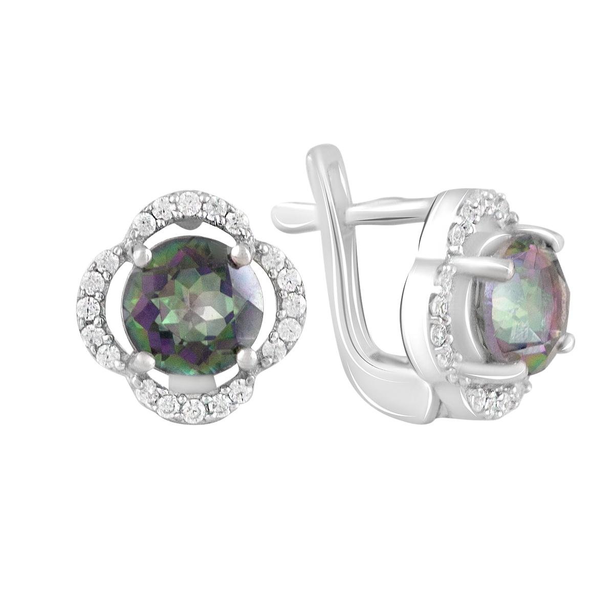 Серебряные серьги с мистик топазом (2124641)
