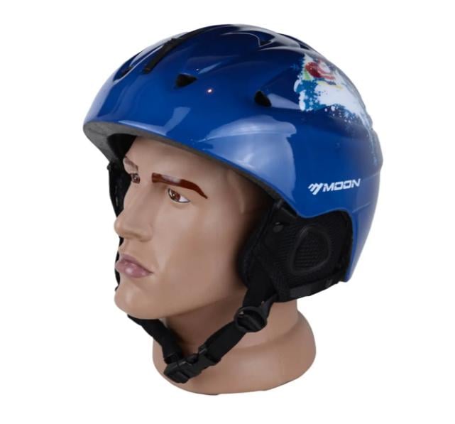 Лижний шолом Moon з малюнком М Синій (ШГ-1504-2) - фото 2 Лижний шолом Moon з малюнком М Синій (ШГ-1504-2) - фото 2