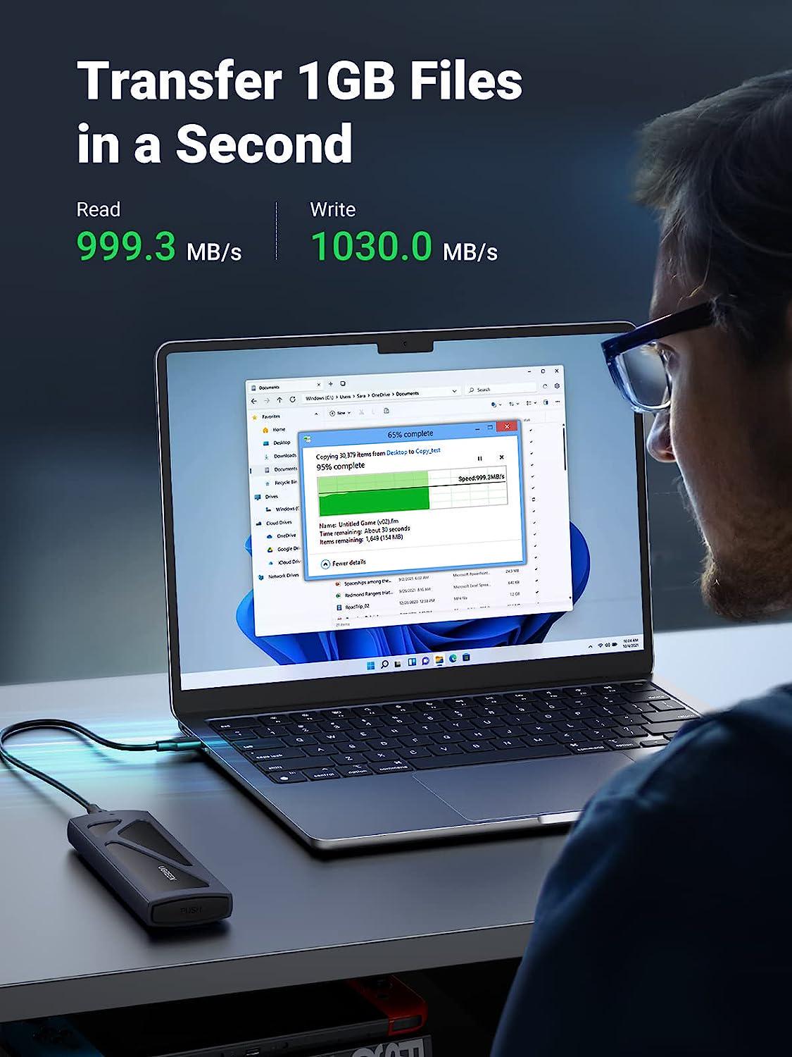 Корпус UGREEN для M.2 NVME SSD PCI-e дисків 10 Гбіт/с з кабелями M та B&M 2230/2242/2260/2280 Чорний (15512) - фото 7 Корпус UGREEN для M.2 NVME SSD PCI-e дисків 10 Гбіт/с з кабелями M та B&M 2230/2242/2260/2280 Чорний (15512) - фото 7