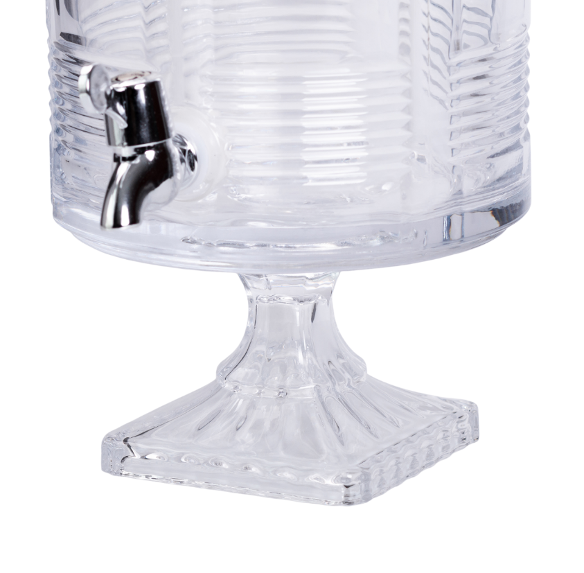 Лимонадниця скляна Style на квадратній ніжці 4,5 л Прозорий - фото 5