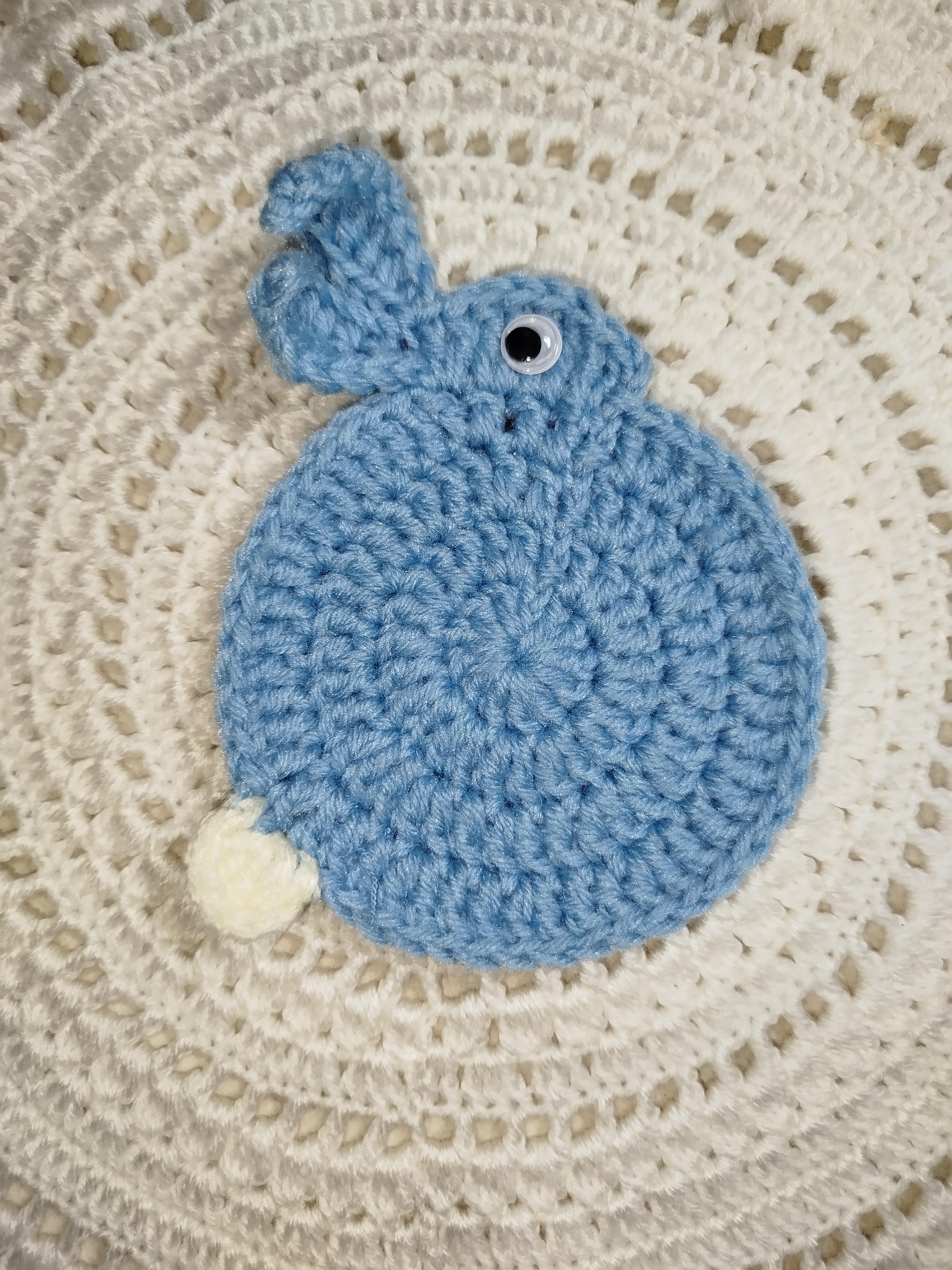 Підставка під чашку в’язана Великодній Кролик 11 см Блакитний