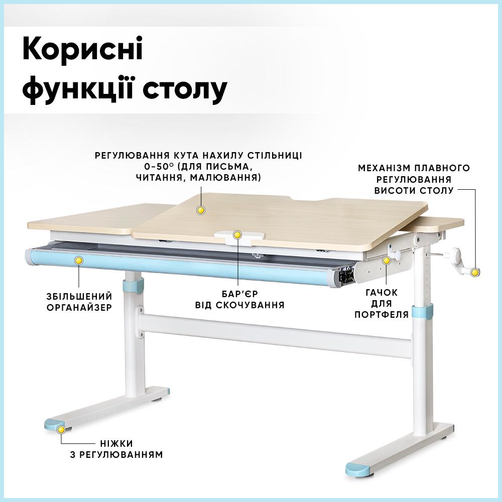 Парта-трансформер школьная Evo-Kids TH-360 Голубой (TH-360 TG/BL Lite) - фото 2